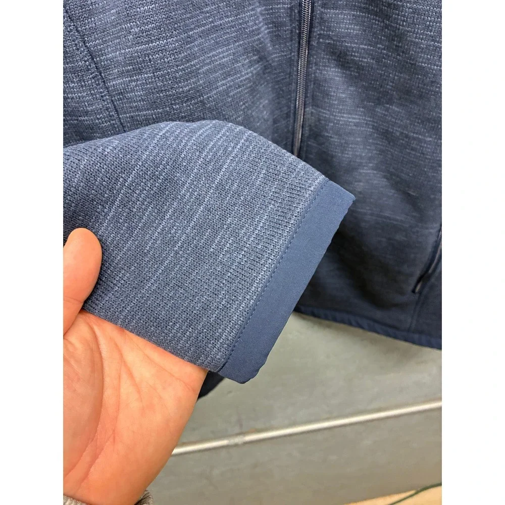 Eddie Bauer Fleece Jacket Sweater Full Zip Mock Neck Men's XL Blue Casual NWT - Picture 4 of 14